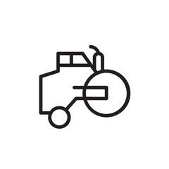 Road Roller Traffic Outline Icon