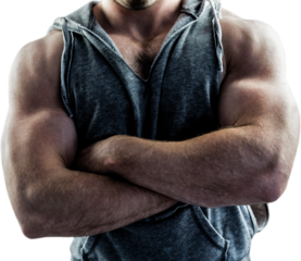 Handsome bodybuilder with arms crossed