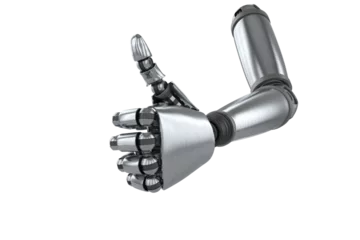 Rolgordijnen Robotic hand showing thumbs up © vectorfusionart