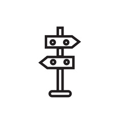 Street Sign Post Outline Icon
