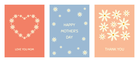 Mother's day greeting cards set.