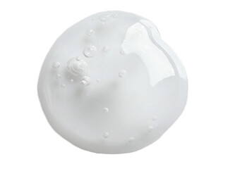 Sample of transparent cosmetic gel isolated on white, top view