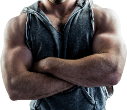 Handsome bodybuilder with arms crossed