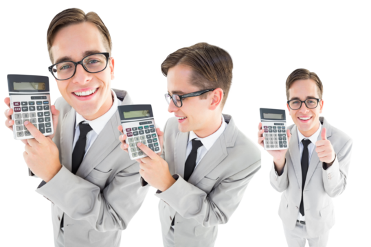 Nerd with calculator