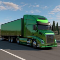 Big Rig Trucking on the Open Road - A Generative AI Rendering