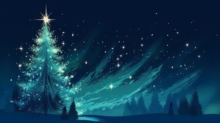 Obraz premium Christmas tree background header wallpaper