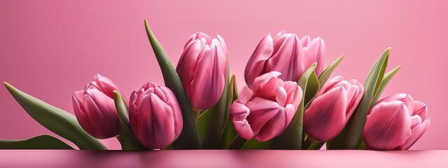 Fototapeta premium Pink on pink tulip bouquet for Mother's Day celebration