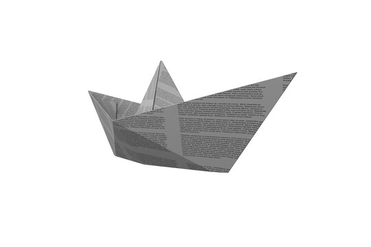 Fototapeta Paper boat with text