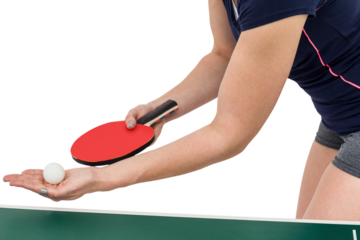Female athlete playing table tennis