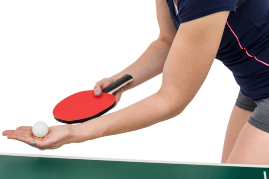 Female athlete playing table tennis