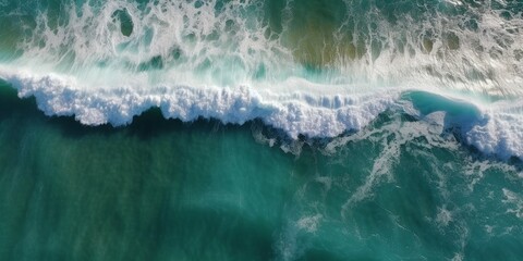 Fototapeta na wymiar Gorgeous drone photo of white waves in tropical waters