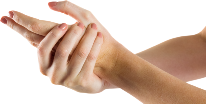 Woman with hand injury