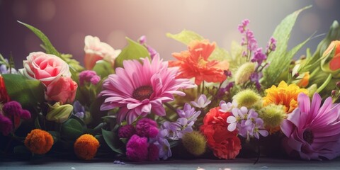 Eye-catching floral arrangement in Mother's Day spring banner