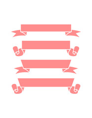 Vintage empty pink ribbon roll set template illustration