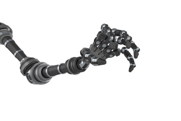 Digital image of black robotic hand