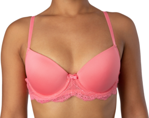 Woman standing for breast cancer awareness against white background