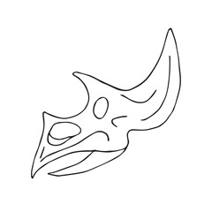 Vector hand drawn sketch triceratops dinosaur skull isolated on white background © Sweta