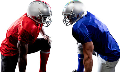 Two American football players head to head © vectorfusionart