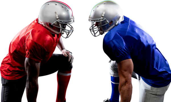 Two American football players head to head - Powered by Adobe