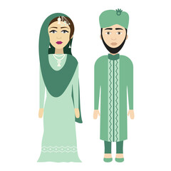 Muslim bride and groom