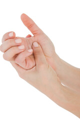 Woman with hand pain 