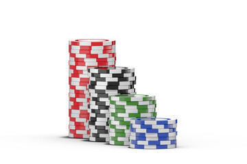 Composite 3D image of gambling chips