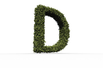 Letter d made of leaves