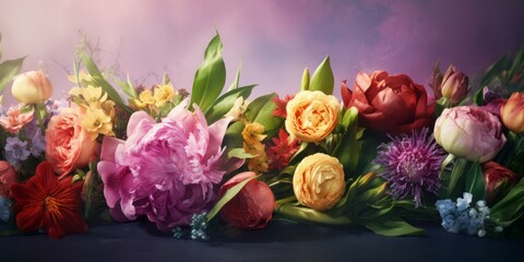Vivid spring bouquet for Mother's Day banner