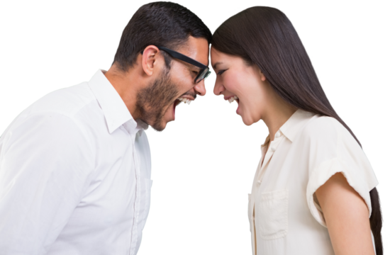 Casual business colleagues in argument