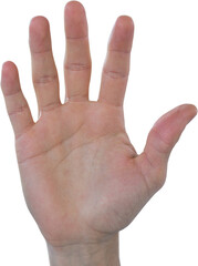 Cropped hand of man pretending to touch invisible device screen