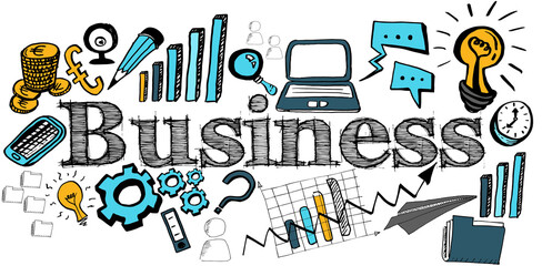 Composite image of business icons