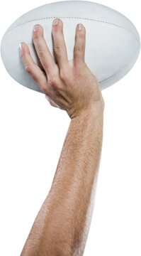 Cropped image of sports player holding ball