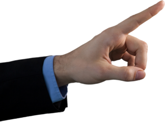 Cropped hand of businessman touching invisible interface