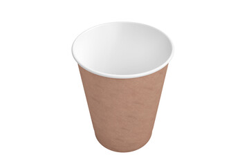 Brown cup over white background without cover