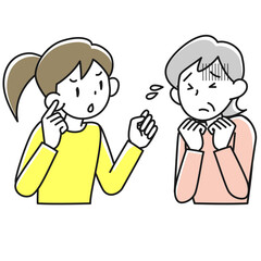 責められて困っているシニア女性の上半身