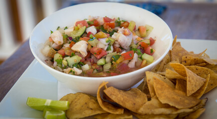 Belizian Traditional Appetizer called Conch ceviche