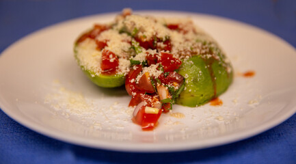 Avocado Salad with Cotija Cheese and Hot Sauce