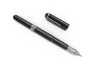 Black metallic ink pen