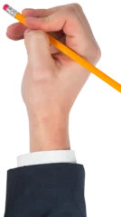 Tuinposter Hand erasing with a pencil eraser © vectorfusionart