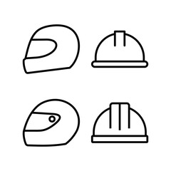 Helmet icon vector illustration. Motorcycle helmet sign and symbol. Construction helmet icon. Safety helmet
