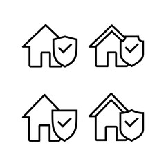 home insurance icon vector illustration. home protection sign and symbol