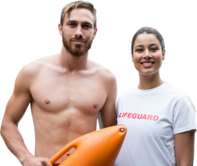 Portrait of confident lifeguards