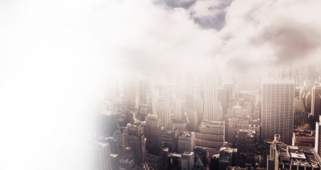 Digital composite image of cityscape