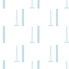 Digitally generated image of nail and drill bit in blue color