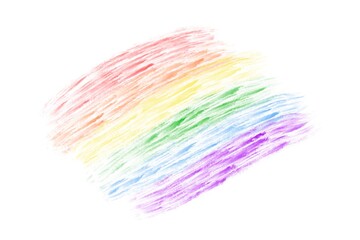 Brush strokes the colors of the rainbow isolated on white. LGBT community flag. Gay pride LGBT flag.