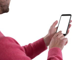 Cropped image of man using mobile phone