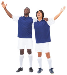 Football players cheering