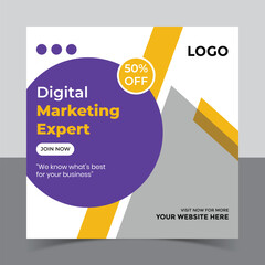 Digital marketing social media post banner template and corporate social media post template,
Creative digital business marketing post