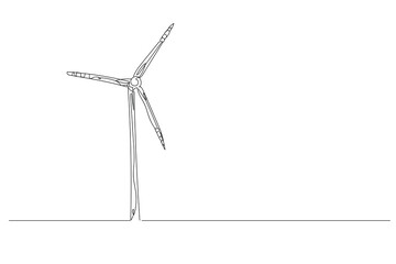 Drawn windmill on white background