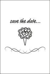Digitally composite image of save the date text with flower bouquet